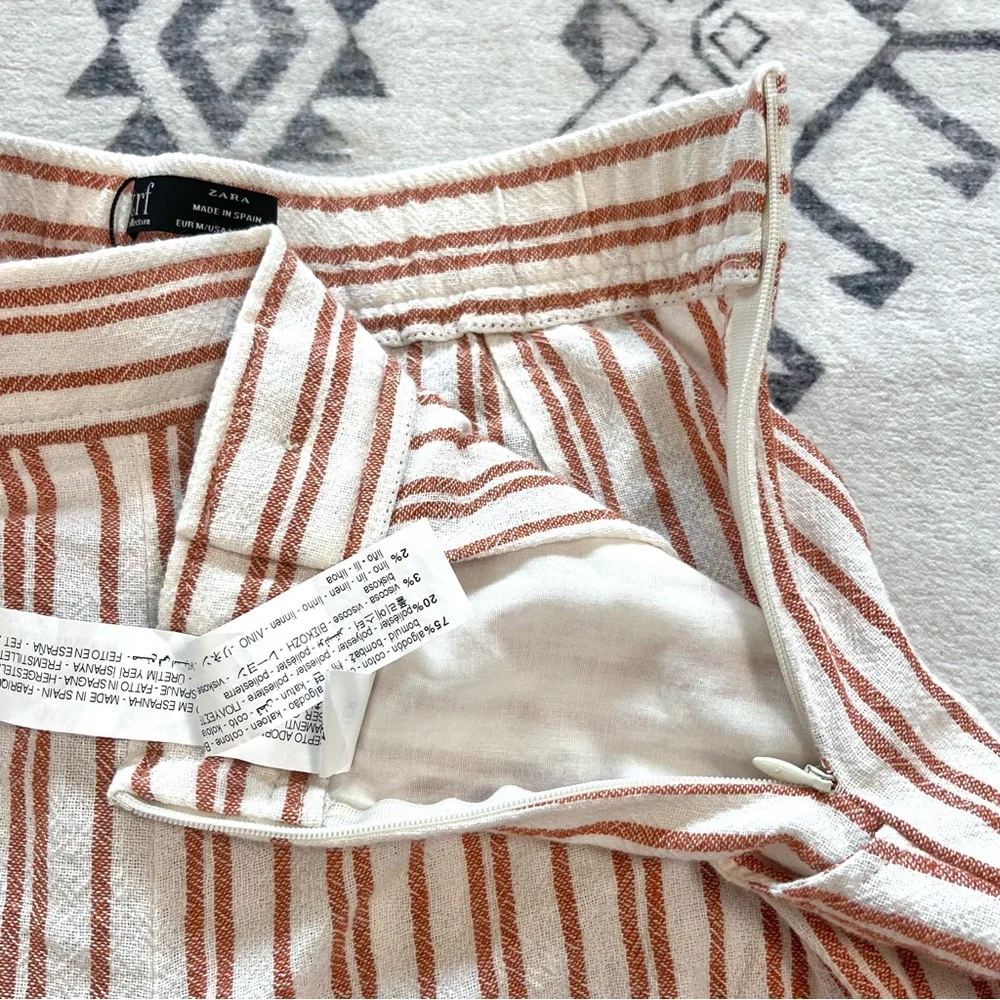 Zara TRF Collection Striped Wide Leg Trousers Medium NWOT
